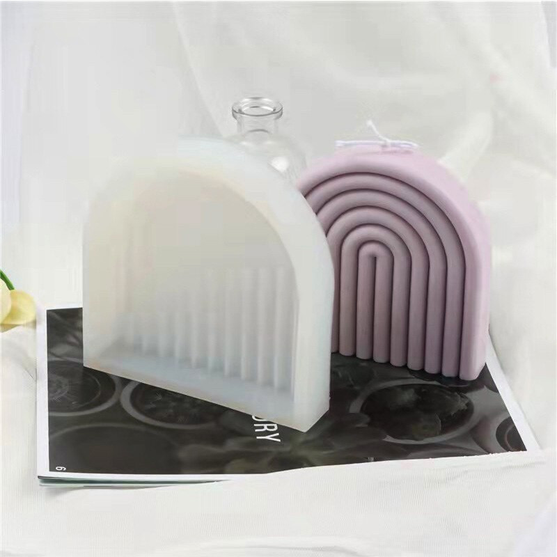 3D geometrinės linijos aromaterapijos silikoninės formos žvakėms žvakių formelės Žvakių formelės Rankų darbo žvakių gaminimo rinkinys formų dervos formos menas