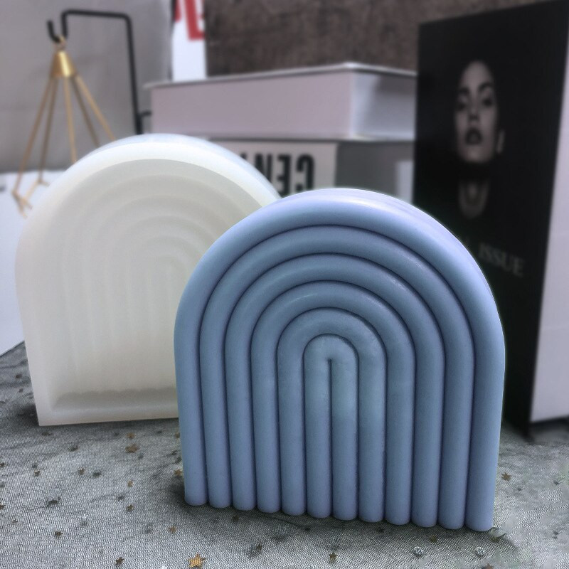 3D geometrinės linijos aromaterapijos silikoninės formos žvakėms žvakių formelės Žvakių formelės Rankų darbo žvakių gaminimo rinkinys formų dervos formos menas