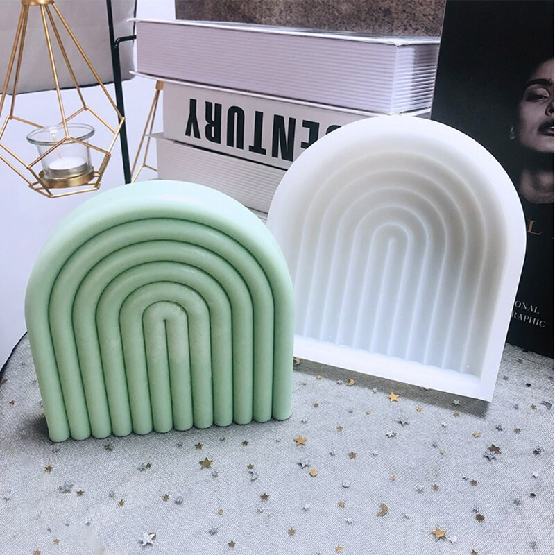 3D geometrinės linijos aromaterapijos silikoninės formos žvakėms žvakių formelės Žvakių formelės Rankų darbo žvakių gaminimo rinkinys formų dervos formos menas