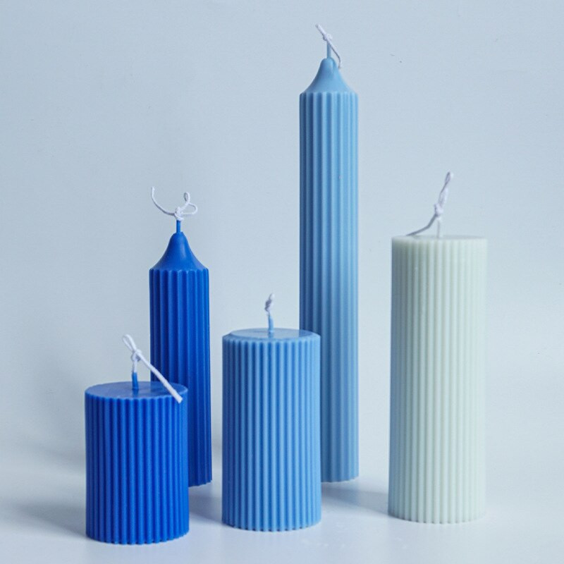 „Pasidaryk pats“ ilgo stulpelio juostelių žvakių formos Plastikinės stulpelių žvakių gamybos rinkinys Didelio cilindro briaunelės žvakių formavimo formelės Žvakių gamybos reikmenys