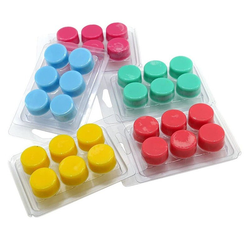 10 συσκευασίες Wax Melt Mold, Wax Melt Clamshells Moulds Square, 6 Cavity Clear Plastic Cube Tray for Candle-making & Soap