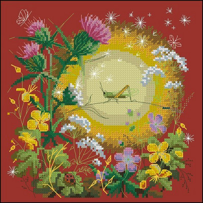 Amishop tasuta kohaletoimetamine tippkvaliteetne armas loendatav ristpistekomplekt võilille lille rohutirtsu putukas öösel