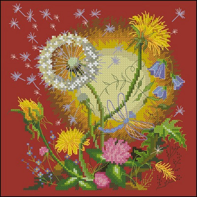 Amishop tasuta kohaletoimetamine tippkvaliteetne armas loendatav ristpistekomplekt võilille lille rohutirtsu putukas öösel