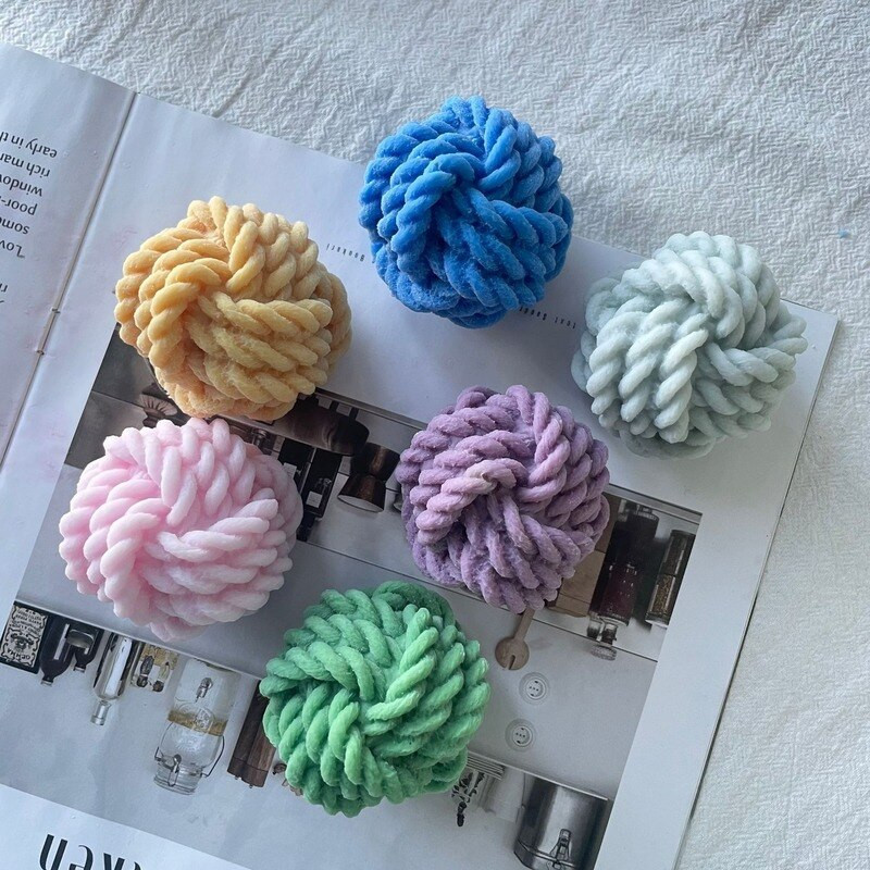 τρισδιάστατο καλούπι σιλικόνης DIY μαλλί μπάλα καλούπι κεριών προμήθεια παραγωγής κεριών χονδρική αρωματικό κερί χειροποίητο κιτ καλουπιού σιλικόνης κεριών