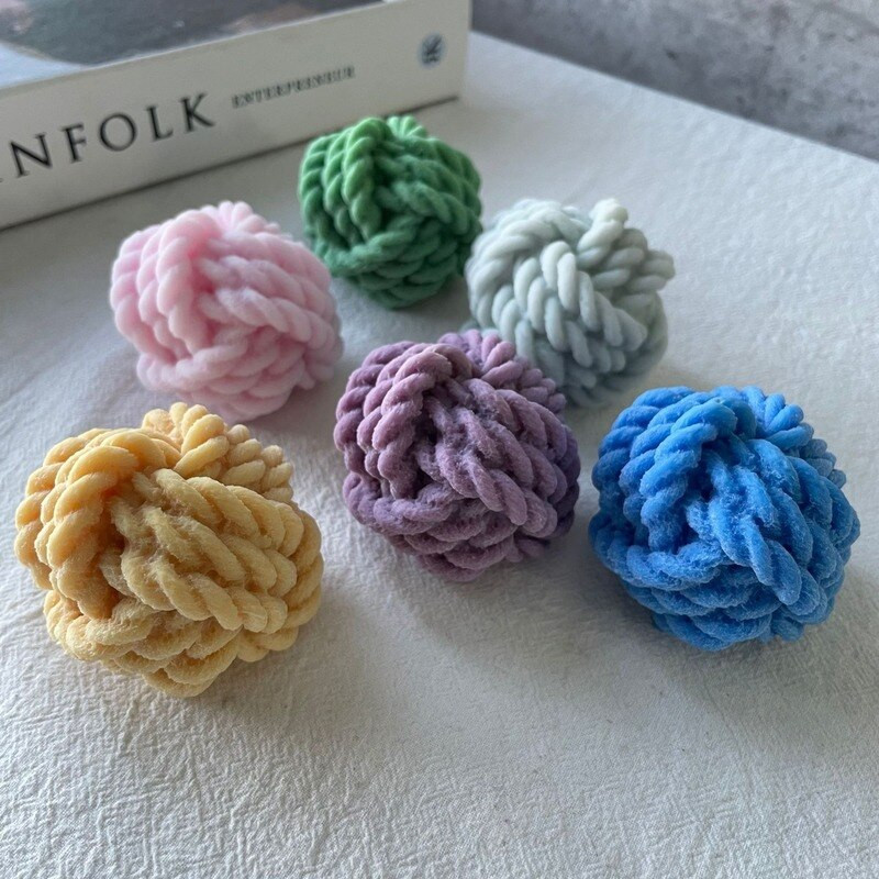 τρισδιάστατο καλούπι σιλικόνης DIY μαλλί μπάλα καλούπι κεριών προμήθεια παραγωγής κεριών χονδρική αρωματικό κερί χειροποίητο κιτ καλουπιού σιλικόνης κεριών