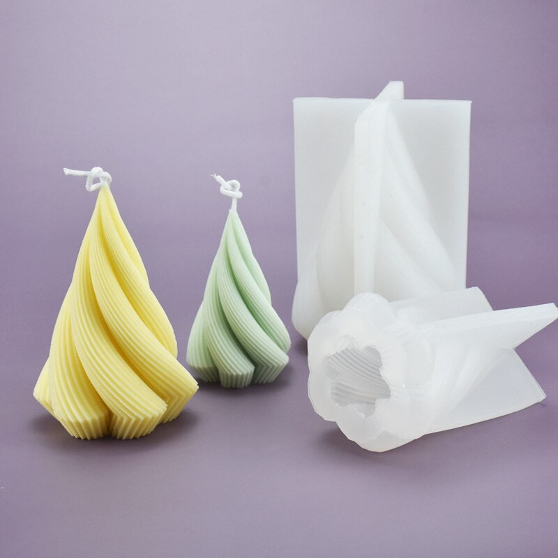 Νέο περιστροφικό κωνικό καλούπι κεριών Diy ακανόνιστο σπειροειδές μενταγιόν γύψινο μενταγιόν Κιτ κατασκευής δώρου για κεριά