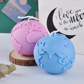 Earth Moon Силиконова форма за свещ Креативно и лесно изваждане от формата Сферична планета Смола Гипсов сапун Форми за кубчета лед Домашен декор Подаръци