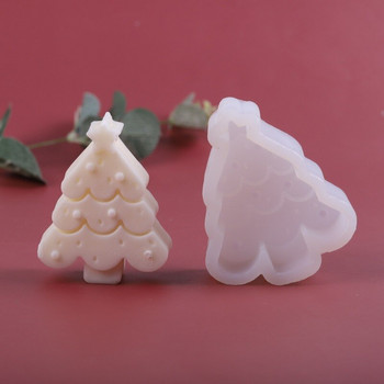 3D Коледна елха Направи си сам ароматерапевтична свещ Силиконова форма Форма за сапун Gingerbread Man Коледна форма Консумативи за правене на свещи