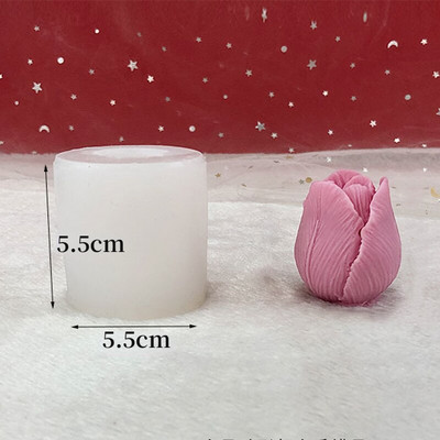 3D trīsdimensiju tulpju pumpuru silikona sveču veidne manuāla ziepju veidne DIY deserta cukura virpošana šokolādes cepšanas izstrādājumu veidnes