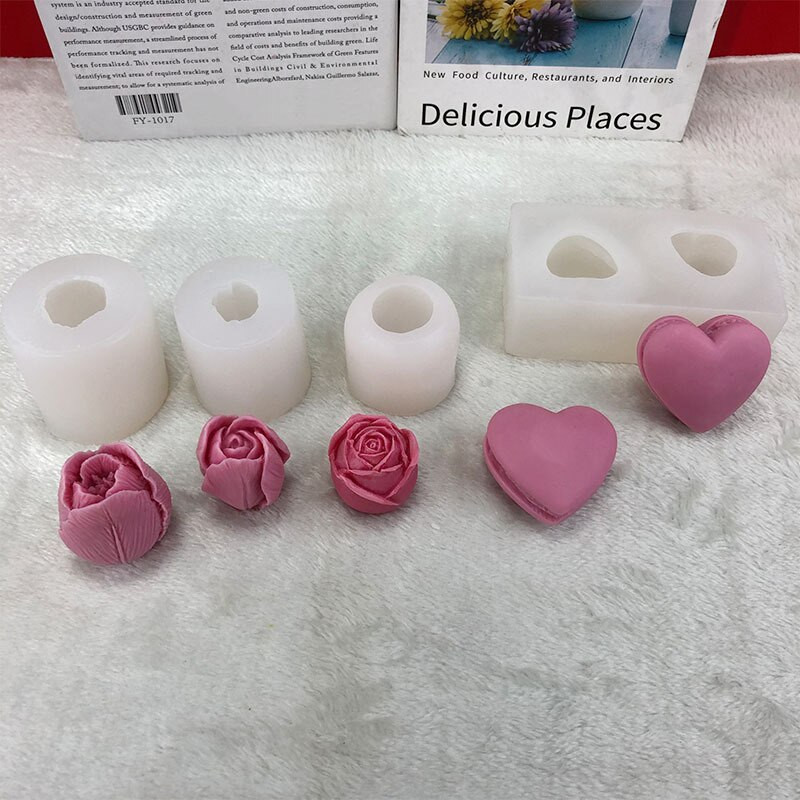 3D-kolmemõõtmeline tulbipulga silikoonküünlavorm käsitsi seebivorm DIY magustoit suhkru keeramine šokolaadi küpsetustooted vormid
