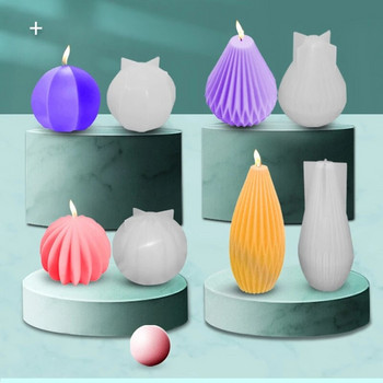 Силиконова форма за правене на свещи Геометрична 3D форма от смола Епоксидна сапунена торта Ръчно изработена Направи си сам занаятчийска форма за свещи
