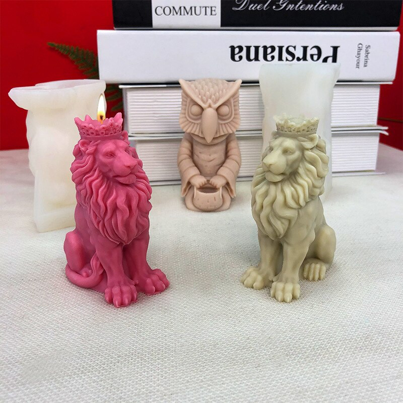 3D loomakujuline silikoonküünla vorm DIY Devil Skull Lion King Öökull krohv Epoksiidvaiguvormid Käsitsi valmistatud kingitus Kodu käsitöö Dekoor