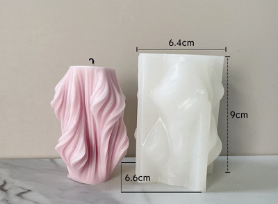 Molde pentru lumânări din silicon cu dungi în formă de U cu nervuri estetice Mucegai pentru lumânări pentru decorarea interioară, ornament de ipsos