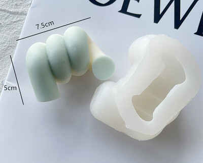 Molde pentru lumânări din silicon cu dungi în formă de U cu nervuri estetice Mucegai pentru lumânări pentru decorarea interioară, ornament de ipsos