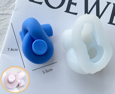 Molde pentru lumânări din silicon cu dungi în formă de U cu nervuri estetice Mucegai pentru lumânări pentru decorarea interioară, ornament de ipsos