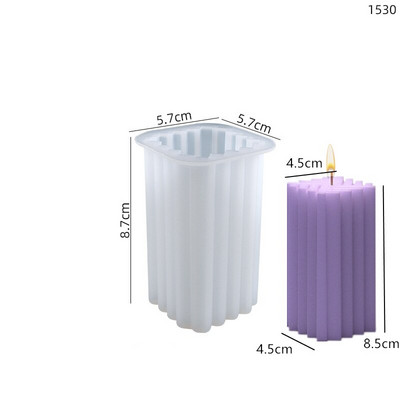 Molde pentru lumânări din silicon cu dungi în formă de U cu nervuri estetice Mucegai pentru lumânări pentru decorarea interioară, ornament de ipsos