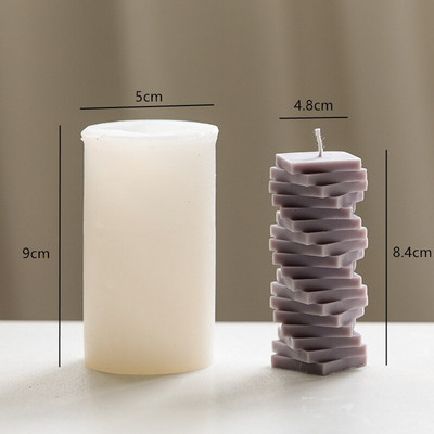 Molde pentru lumânări din silicon cu dungi în formă de U cu nervuri estetice Mucegai pentru lumânări pentru decorarea interioară, ornament de ipsos