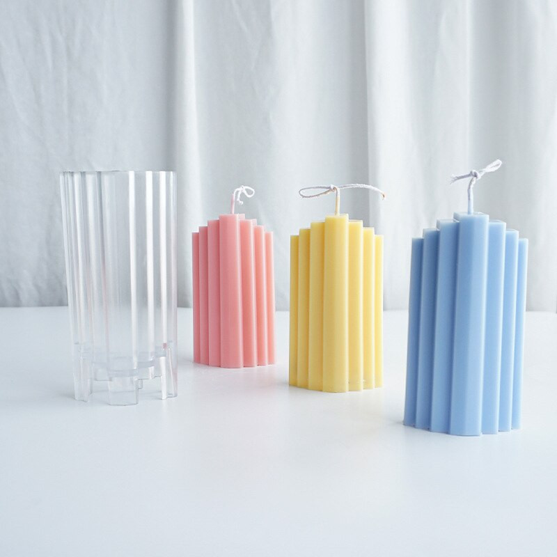 DIY käsitsi valmistatud küünla plastikust valuvormi trapetsikujulised ehitusplokid küünla plastikust vormi küünalde valmistamise komplekt küünalde valmistamise tarvikud