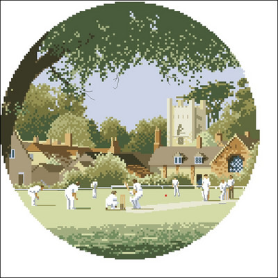 Vysokokvalitná súprava na krížikové stehy, krajinná séria, scenéria, záhrada, cvrček, dedinská ulička, zima, ovce, vistéria, chata