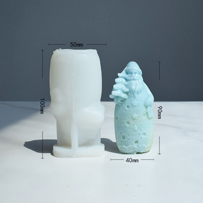 Božićni silikonski kalup za svijeću, veliki 3D Djed Božićnjak koji izlijeva ručno izrađene kalupe za rukotvorine 2022 novo