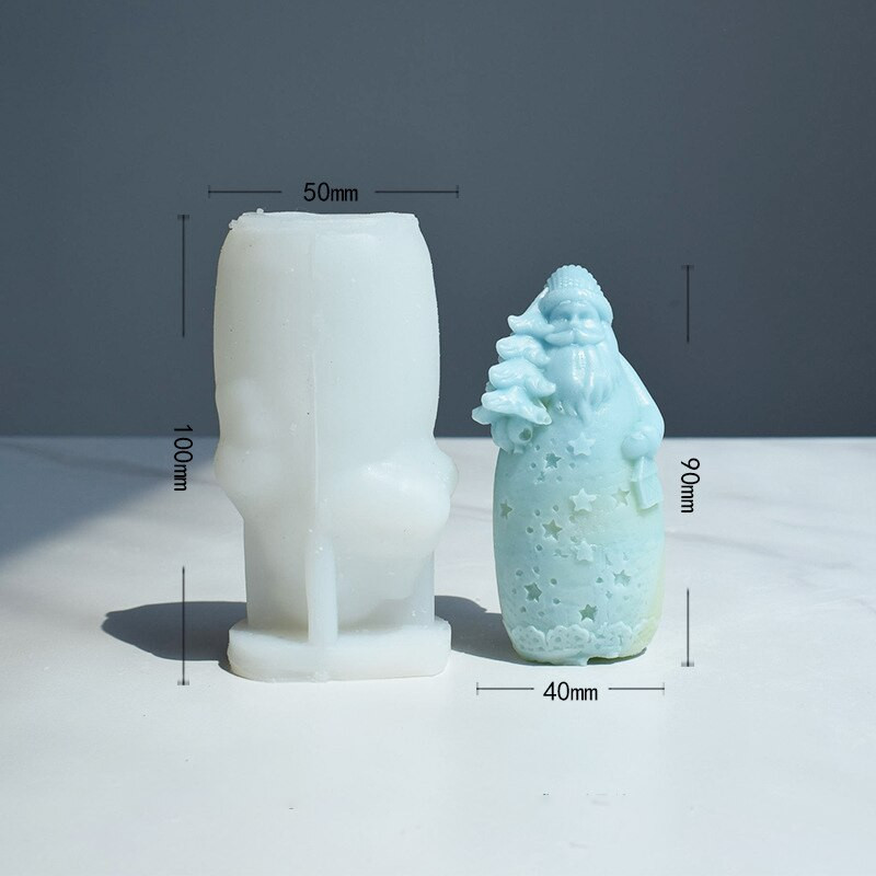 Božićni silikonski kalup za svijeću, veliki 3D Djed Božićnjak koji izlijeva ručno izrađene kalupe za rukotvorine 2022 novo