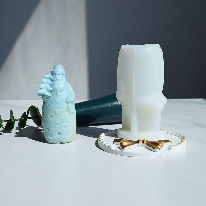 Božićni silikonski kalup za svijeću, veliki 3D Djed Božićnjak koji izlijeva ručno izrađene kalupe za rukotvorine 2022 novo