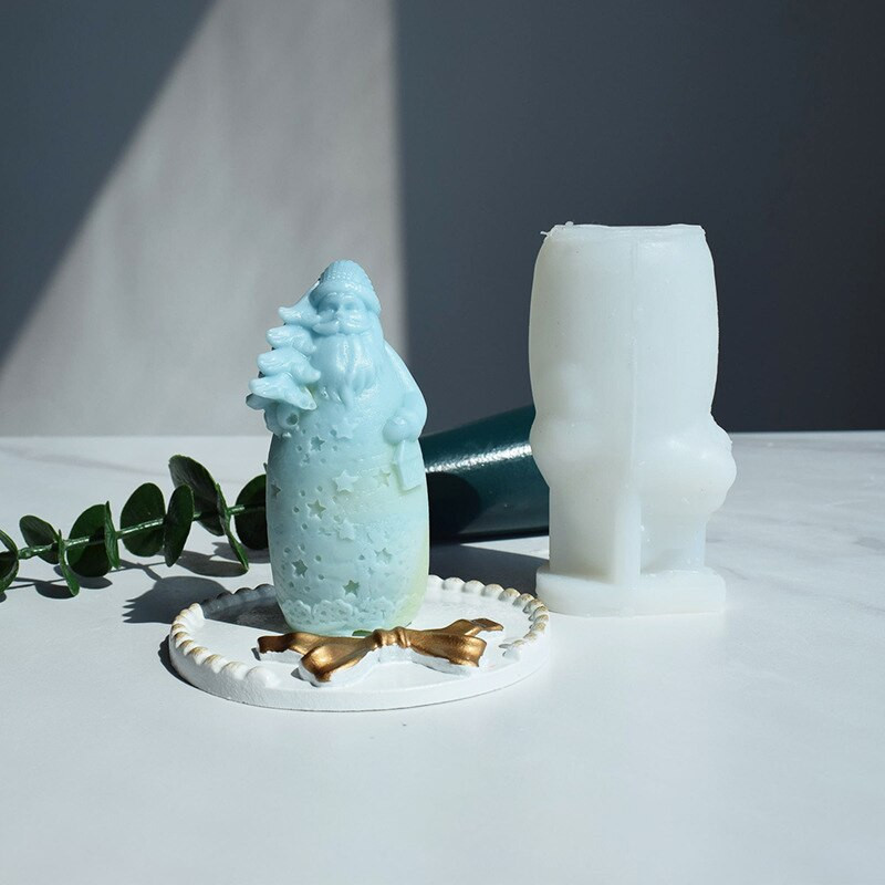 Božićni silikonski kalup za svijeću, veliki 3D Djed Božićnjak koji izlijeva ručno izrađene kalupe za rukotvorine 2022 novo