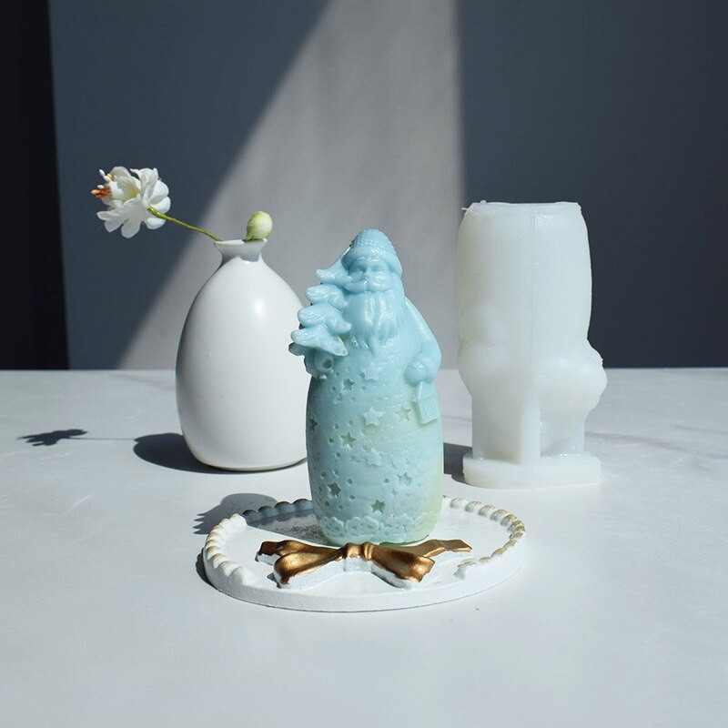 Božićni silikonski kalup za svijeću, veliki 3D Djed Božićnjak koji izlijeva ručno izrađene kalupe za rukotvorine 2022 novo