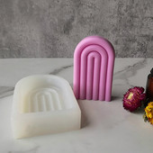 Small N-line Arch Mold Mould Geometry Rainbow Bridge Aromatherapy Process Gypsum Form Mould Silicone for Candles Handmade καλούπια
