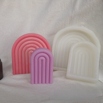 Small N-line Arch Mold Mould Geometry Rainbow Bridge Aromatherapy Process Gypsum Form Mould Silicone for Candles Handmade καλούπια