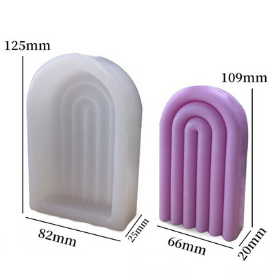 Small N-line Arch Mold Mould Geometry Rainbow Bridge Aromatherapy Process Gypsum Form Mould Silicone for Candles Handmade καλούπια