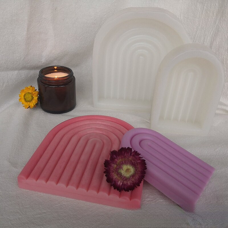 Small N-line Arch Mold Mould Geometry Rainbow Bridge Aromatherapy Process Gypsum Form Mould Silicone for Candles Handmade καλούπια