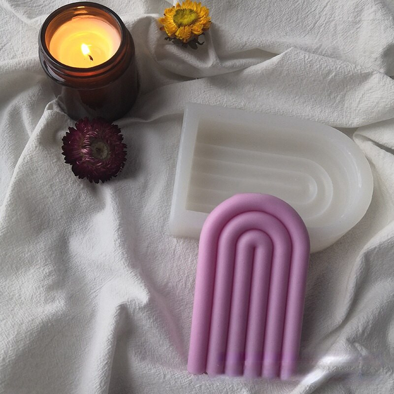 Small N-line Arch Mold Mould Geometry Rainbow Bridge Aromatherapy Process Gypsum Form Mould Silicone for Candles Handmade καλούπια