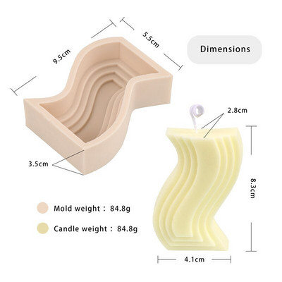 Καλούπι κεριών χειροποίητο δομικό στοιχείο σιλικόνης Diy σκάλα σε σχήμα S 3D γεωμετρικό δοχείο σαπουνιού αρωματοθεραπεία γύψος σιλικόνη
