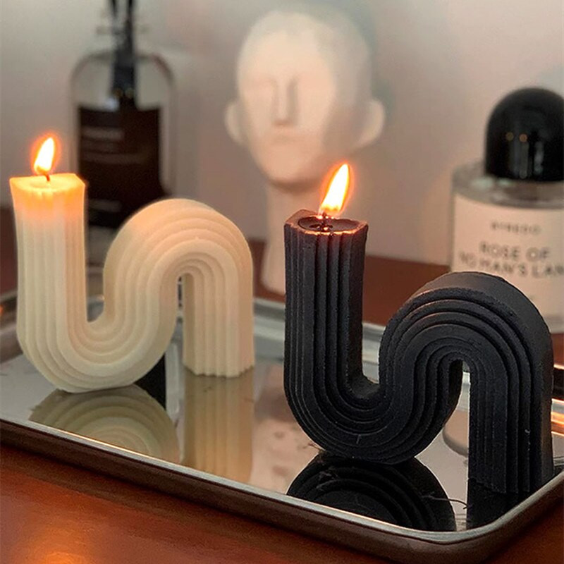 Καλούπι κεριών χειροποίητο δομικό στοιχείο σιλικόνης Diy σκάλα σε σχήμα S 3D γεωμετρικό δοχείο σαπουνιού αρωματοθεραπεία γύψος σιλικόνη