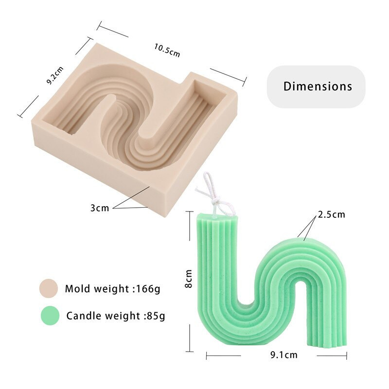 Καλούπι κεριών χειροποίητο δομικό στοιχείο σιλικόνης Diy σκάλα σε σχήμα S 3D γεωμετρικό δοχείο σαπουνιού αρωματοθεραπεία γύψος σιλικόνη