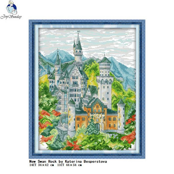 The View Of City Series Printed Cross Stitch Kit DMC 14CT 11CT Count Canvas Fabric Needle And Thread DIY χειροποίητο σετ κεντήματος