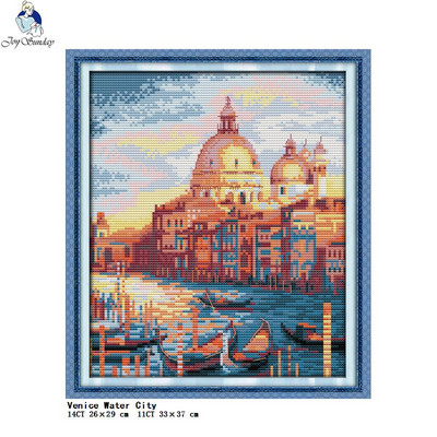 The View Of City Series Printed Cross Stitch Kit DMC 14CT 11CT Count Canvas Fabric Needle And Thread DIY χειροποίητο σετ κεντήματος