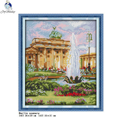 The View Of City Series Printed Cross Stitch Kit DMC 14CT 11CT Count Canvas Fabric Needle And Thread DIY χειροποίητο σετ κεντήματος