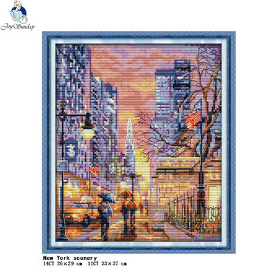 The View Of City Series Printed Cross Stitch Kit DMC 14CT 11CT Count Canvas Fabric Needle And Thread DIY χειροποίητο σετ κεντήματος