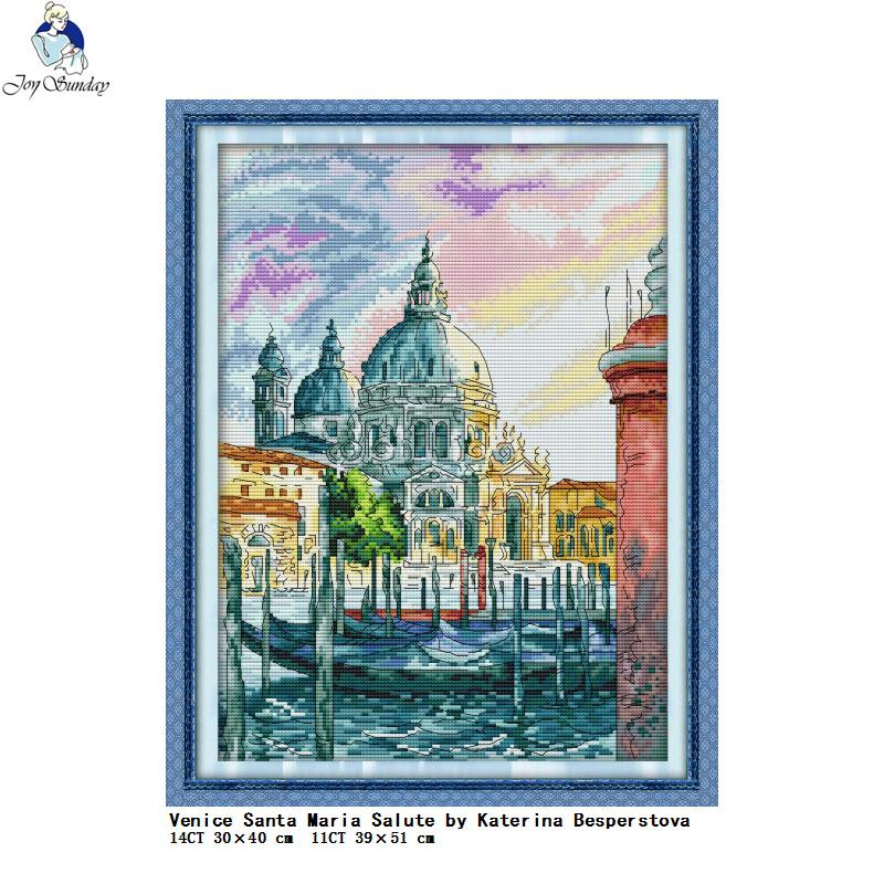 The View Of City Series Printed Cross Stitch Kit DMC 14CT 11CT Count Canvas Fabric Needle And Thread DIY χειροποίητο σετ κεντήματος