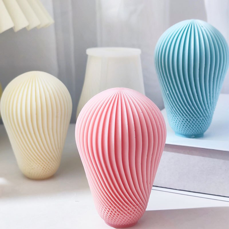 Triibuline kolonn valguse varjulamp silikoonist küünal hallitusseened vaas aroomiteraapia kipsvaigust küpsetusvorm kodukaunistus pühade kingitused