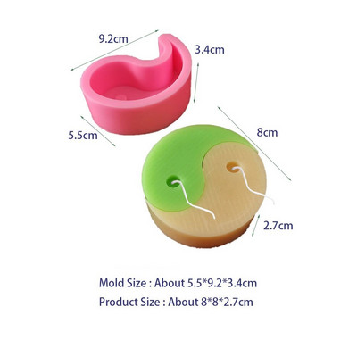 Tai Chi Yin Yang küünlavorm, DIY silikoonvorm vahaseebi valmistamiseks vahavormi valmistamiseks