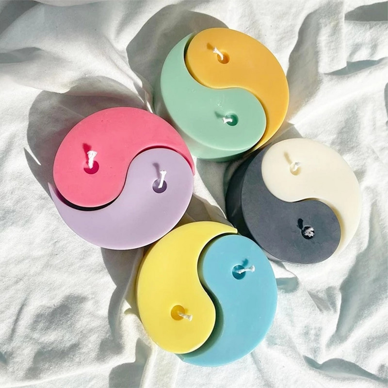 Tai Chi Yin Yang küünlavorm, DIY silikoonvorm vahaseebi valmistamiseks vahavormi valmistamiseks