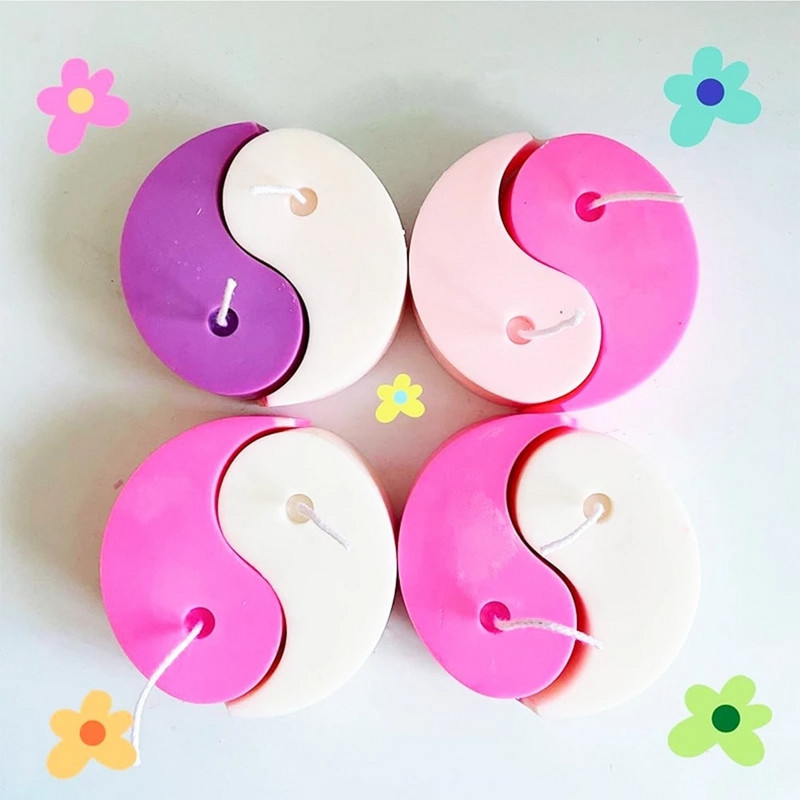 Tai Chi Yin Yang küünlavorm, DIY silikoonvorm vahaseebi valmistamiseks vahavormi valmistamiseks