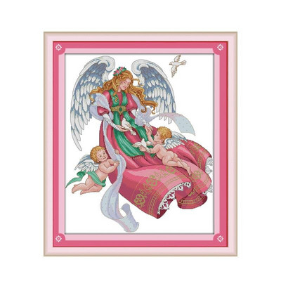 Joy Sunday Stamped Cross Stitch Kit The Flying Pigeon Angel Patterns 14CT 11CT Print Counted Handmade Ebroidery Needlework Set