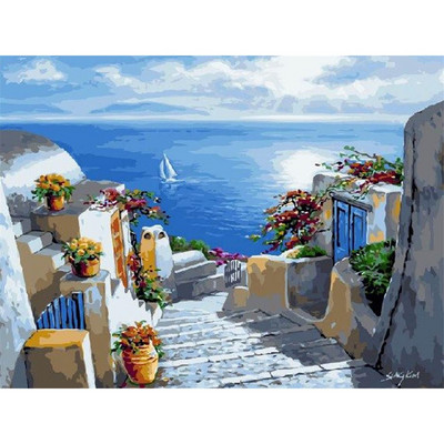 Landscape DIY Embroidery 11CT Cross Stitch Kits Craft Needlework Set Printed Canvas Βαμβακερή κλωστή Home Dropshipping