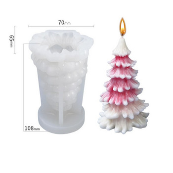 Коледна силиконова форма за свещ Голяма 3D коледна елха Снежен човек Излива ръчно изработени форми за форми Направи си сам Консумативи за занаяти