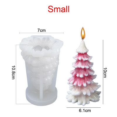 Kalėdinė silikoninė forma žvakei, didelei 3D Kalėdų eglutei, sniego seniui, liejančiam rankų darbo formų formeles „pasidaryk pats“ amatų reikmenims