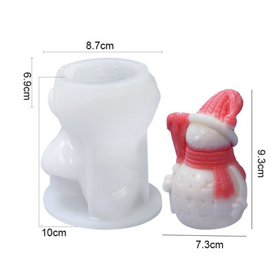 Kalėdinė silikoninė forma žvakei, didelei 3D Kalėdų eglutei, sniego seniui, liejančiam rankų darbo formų formeles „pasidaryk pats“ amatų reikmenims
